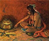Pueblo Fireside 1930 By E. Irving Couse