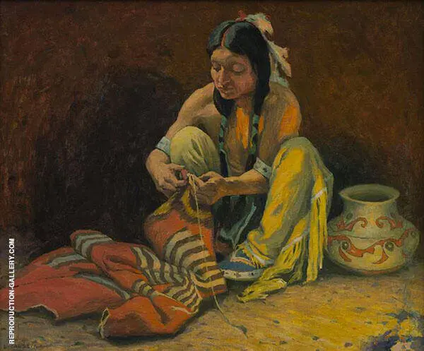 The Blanket Mender c1934 By E. Irving Couse