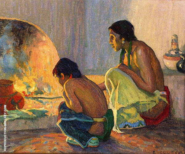The Evening Meal c1918 by E. Irving Couse | Oil Painting Reproduction
