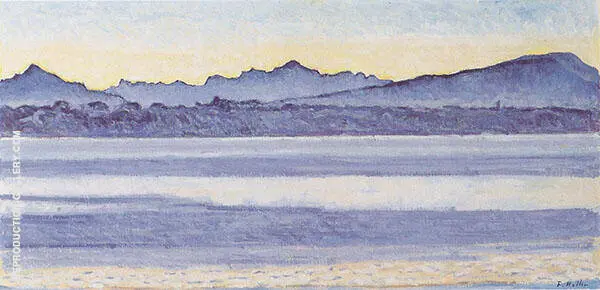 Lake Geneva with Mont Blanc Morning Light 1918 By Ferdinand Hodler