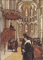 Prayer in The Saint Pierre Cathedral in Geneva 1882 By Ferdinand Hodler