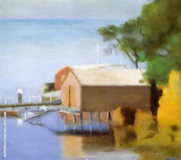 The Boatshed Beaumaris c1928 | Oil Painting Reproduction