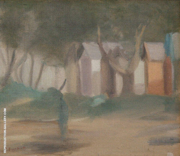 Bathing Boxes 1934 by Clarice Beckett | Oil Painting Reproduction