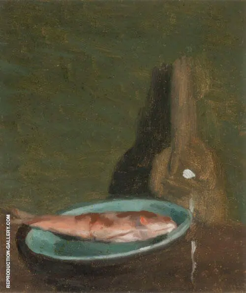 Still Life with Fish, Plate and Bottle c1919 By Clarice Beckett