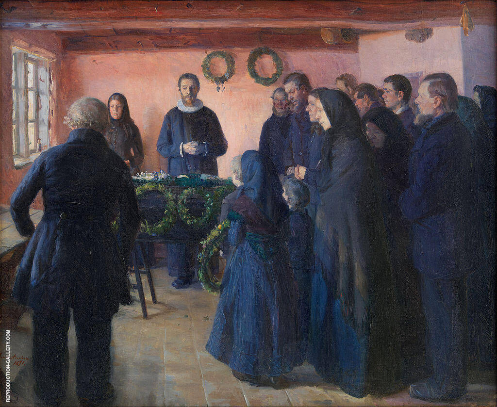 A Funeral 1891 by Anna Ancher | Oil Painting Reproduction