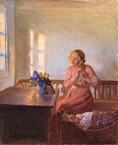 A Young Girl Plaiting Her Hair 1901 By Anna Ancher