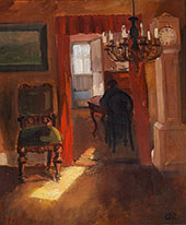 Interior from Skagen with a Ray of Sunlight on The Floor By Anna Ancher