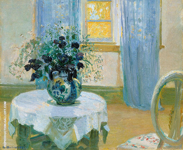 Interior with Clematis by Anna Ancher | Oil Painting Reproduction