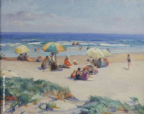 Beach Scene By Mabel May Woodward