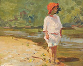 Young Child at The Water's Edge By Mabel May Woodward