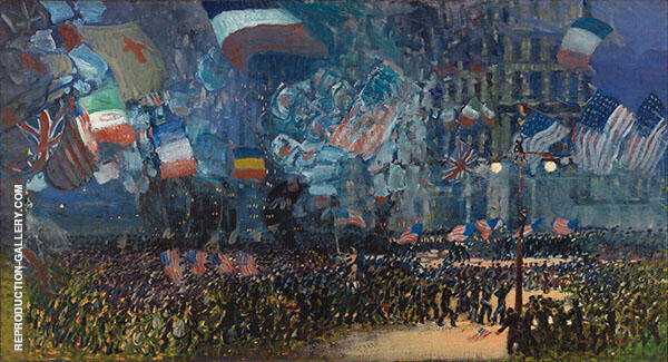 Armistice Night by George Luks | Oil Painting Reproduction
