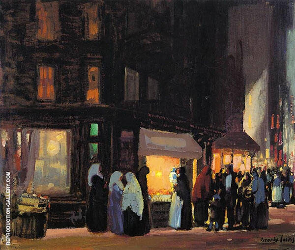 Bleeker and Carmine Streets by George Luks | Oil Painting Reproduction