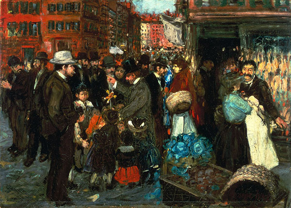 Street Scene Hester Street by George Luks | Oil Painting Reproduction