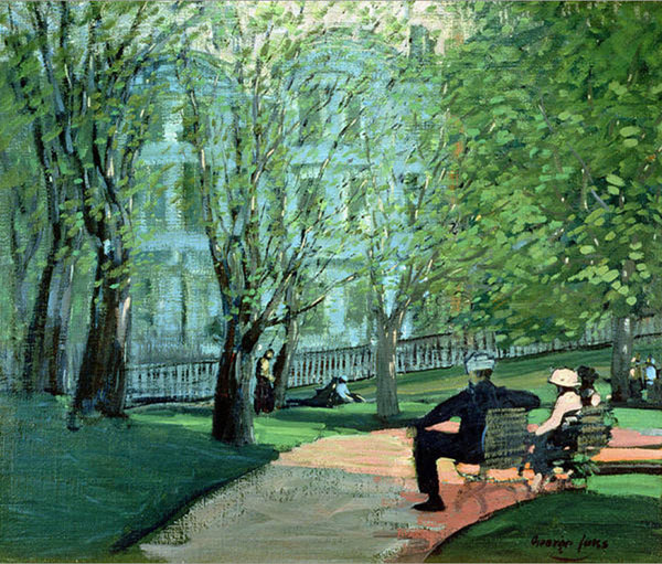 Summer Day Boston Public Garden by George Luks | Oil Painting Reproduction