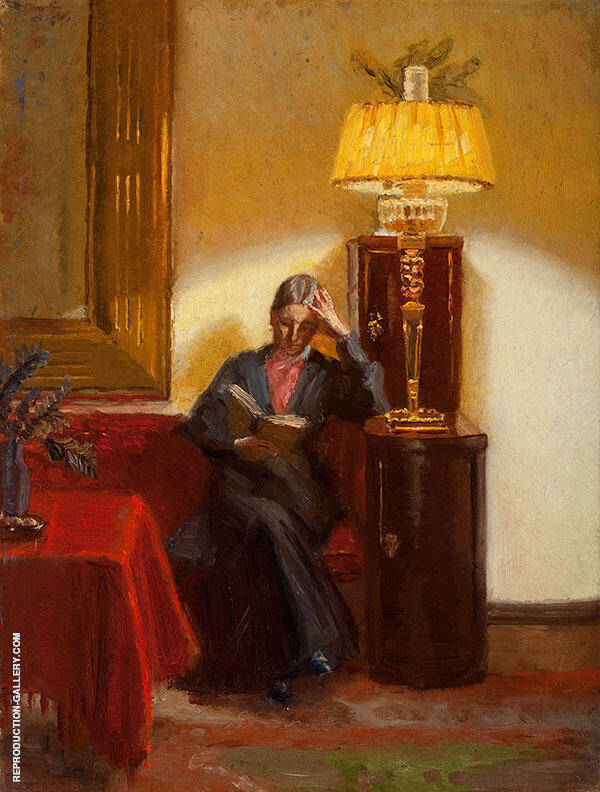 Reading in The Drawing Room by Anna Ancher | Oil Painting Reproduction