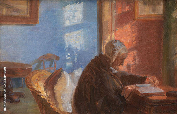 The Artist's Wife Reading 1881 by Anna Ancher | Oil Painting Reproduction