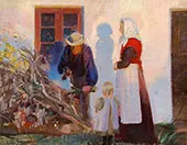 A Family from Skagen Cutting Boughs in The Low Evening Sun By Anna Ancher