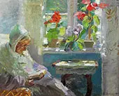 Ane Brondum The Artists Mother Reading in her Sitting Room By Anna Ancher