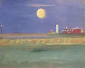 Moon Evening Lighthouse By Anna Ancher