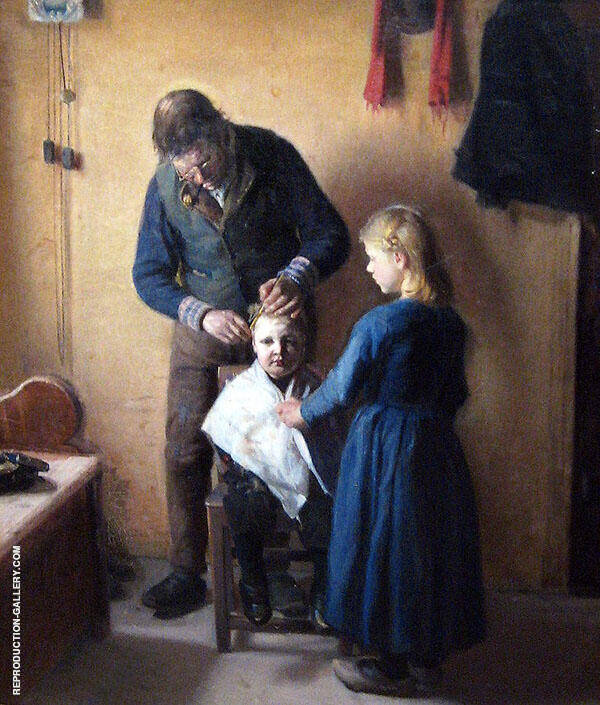 The Haircut by Anna Ancher | Oil Painting Reproduction