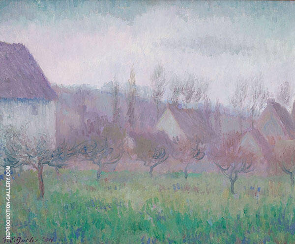 Farm Orchard in Winter Giverny | Oil Painting Reproduction