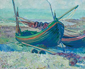 Fishing Boats at Yport By Theodore Earl Butler
