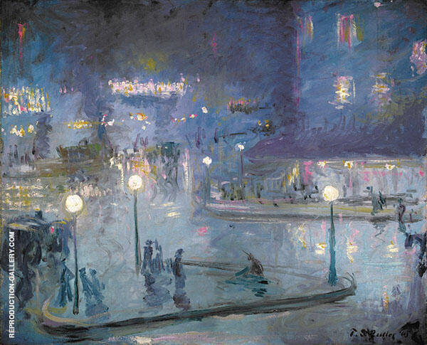 Place de Rome at Night 1905 | Oil Painting Reproduction