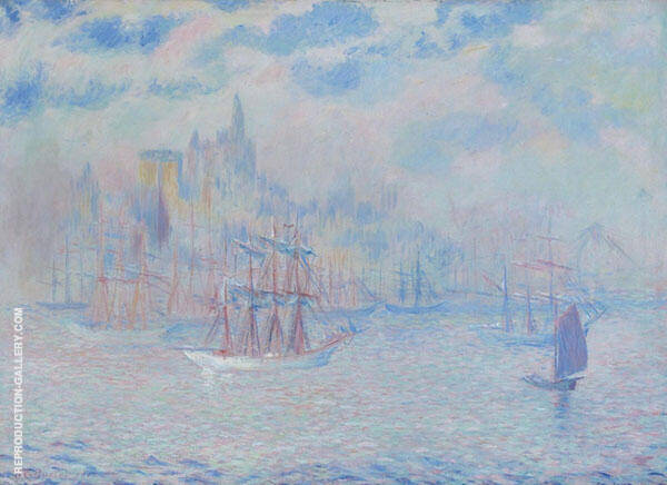 Ships in New York Harbour 1907 | Oil Painting Reproduction