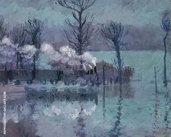 Train in Flood By Theodore Earl Butler