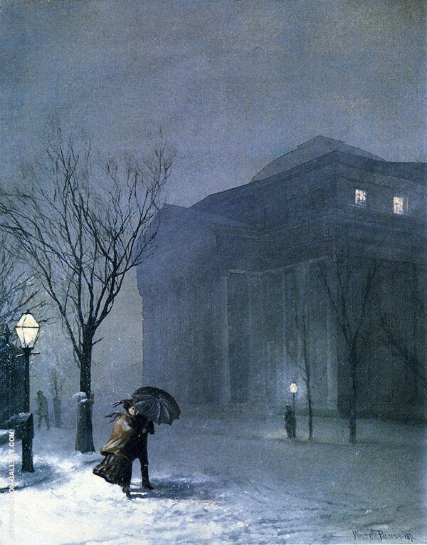 Albany in The Snow by Walter Launt Palmer | Oil Painting Reproduction