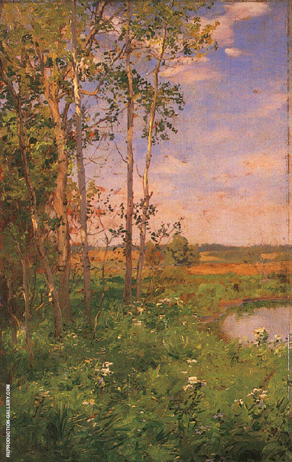 At The Edge of The Pond by Walter Launt Palmer | Oil Painting Reproduction