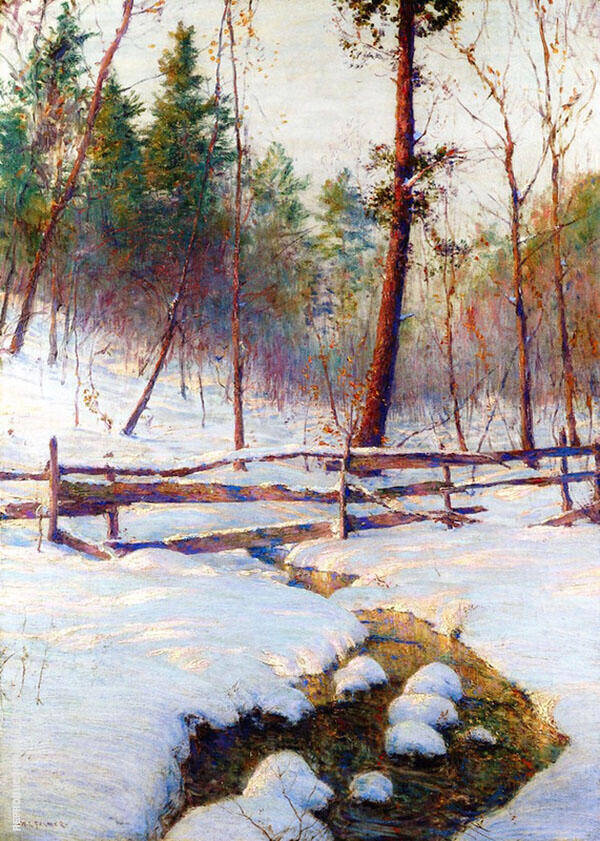 Brook and Fence by Walter Launt Palmer | Oil Painting Reproduction