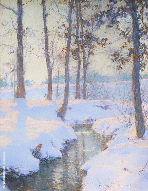 Brook in Winter by Walter Launt Palmer | Oil Painting Reproduction
