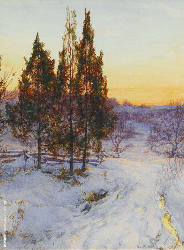 Cedars at Twilight by Walter Launt Palmer | Oil Painting Reproduction