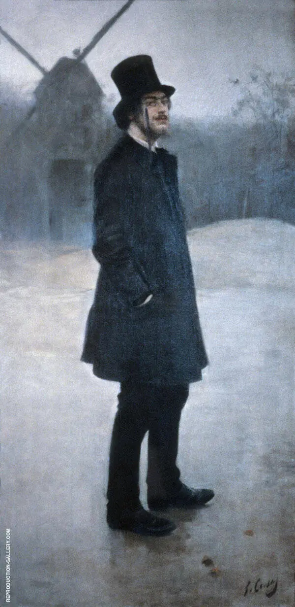 Portrait of Erik Satie 1891 By Ramon Casas