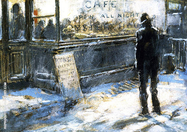 All Night Cafe 1900 by Everett Shinn | Oil Painting Reproduction
