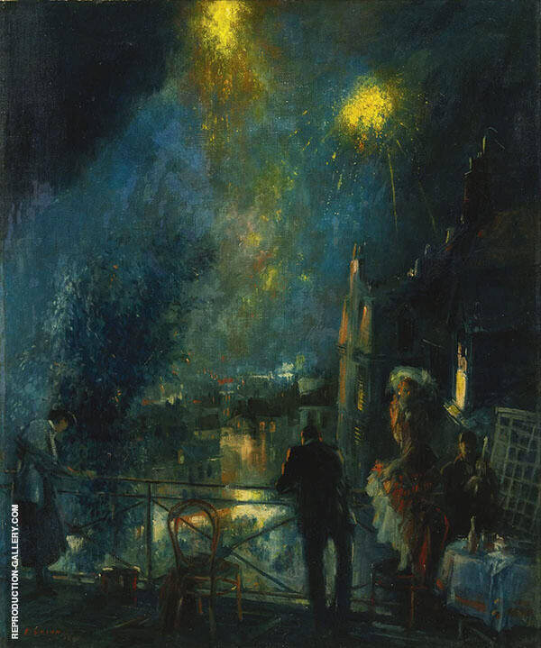 Bastille Day 14th July by Everett Shinn | Oil Painting Reproduction