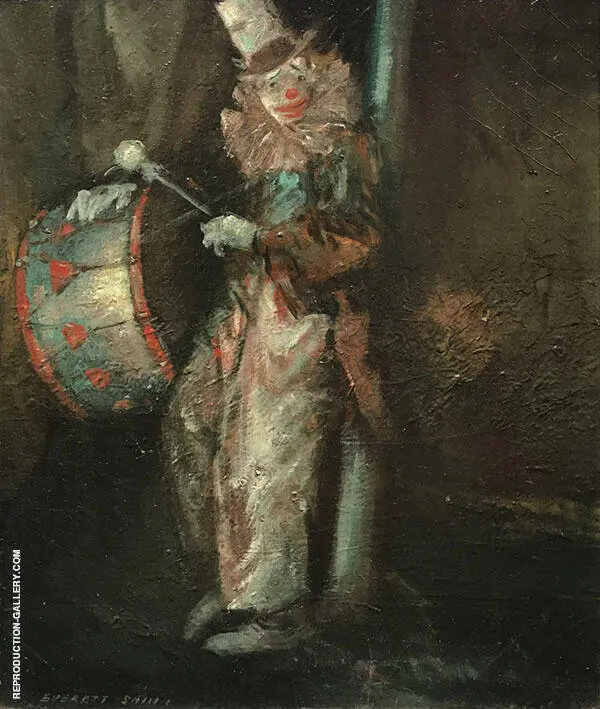 Clown with Drum c1940 By Everett Shinn