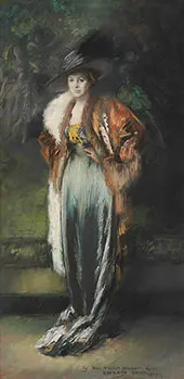 Mrs A Stewart Walker in a Fur 1910 By Everett Shinn