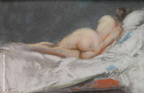 Reclining Nude by Everett Shinn | Oil Painting Reproduction