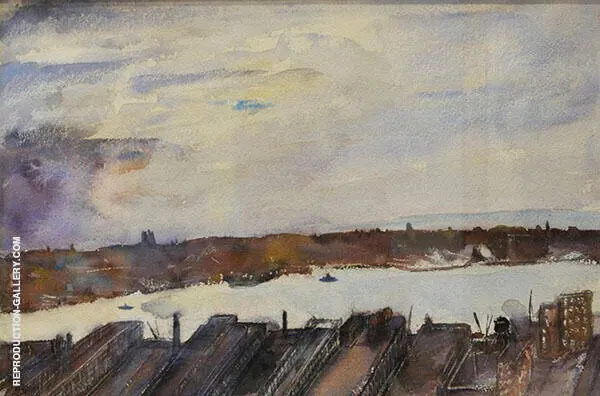 View of The East River By Everett Shinn
