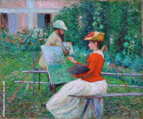 Chez Monet 1888 by John Leslie Breck | Oil Painting Reproduction