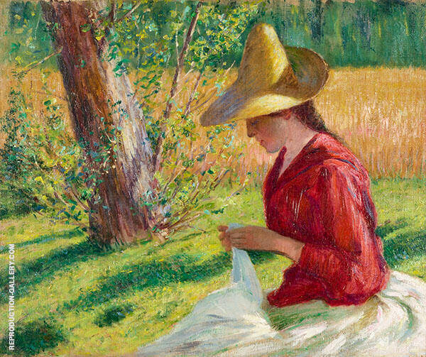 Suzanne Hoschede Monet Sewing 1888 | Oil Painting Reproduction