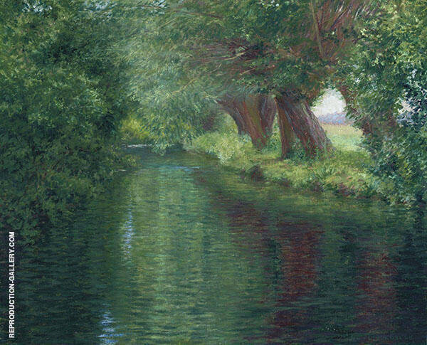 The River Epte Giverny by John Leslie Breck | Oil Painting Reproduction
