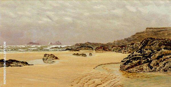 View of Treyarnon Bay by John Brett | Oil Painting Reproduction