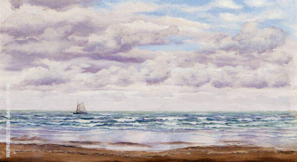 Gathering Clouds A Fishing Boat off The Coast | Oil Painting Reproduction