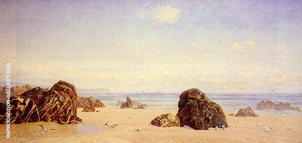 These Yellow Sands by John Brett | Oil Painting Reproduction