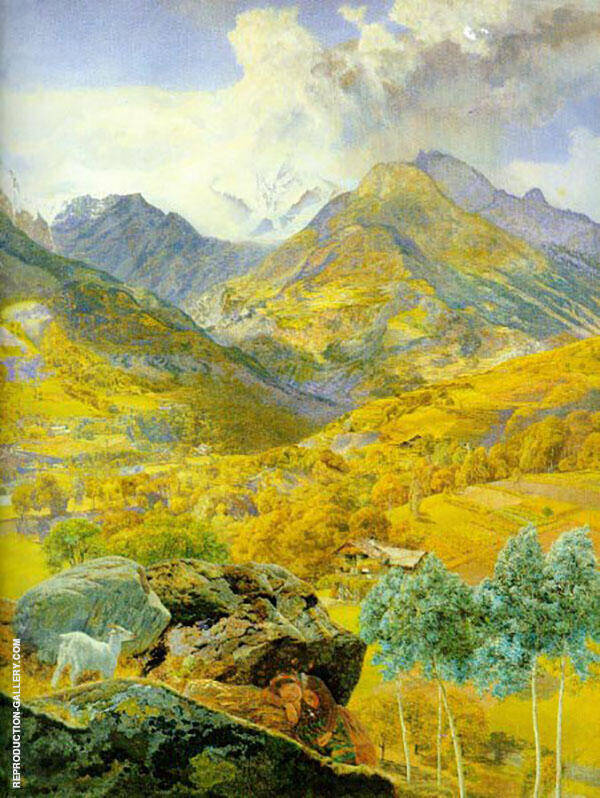 The Val d Aosta 1858 by John Brett | Oil Painting Reproduction