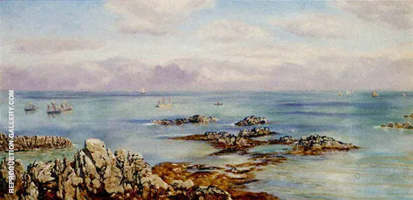 View from The Balcony of Cliff Cottage Lee Bay North Devon By John Brett