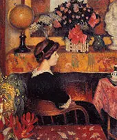 Madame Lemmen in a Flowery Interior 1913 By Georges Lemmen